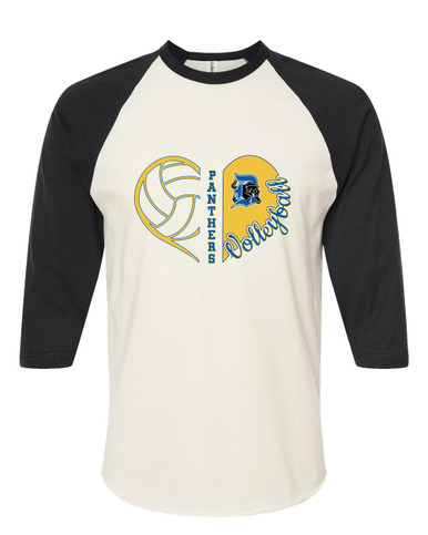 Dudley Panthers Heart Volleyball Women's Baseball T-Shirt
