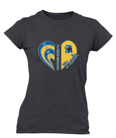 Dudley Panthers Heart Track Women's Premium SS T-Shirt