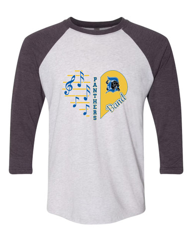 Dudley Panthers Heart Band Women's Baseball T-Shirt