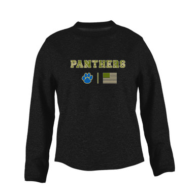 Dudley Panthers Paw Camo Flag Women's Sweatshirt