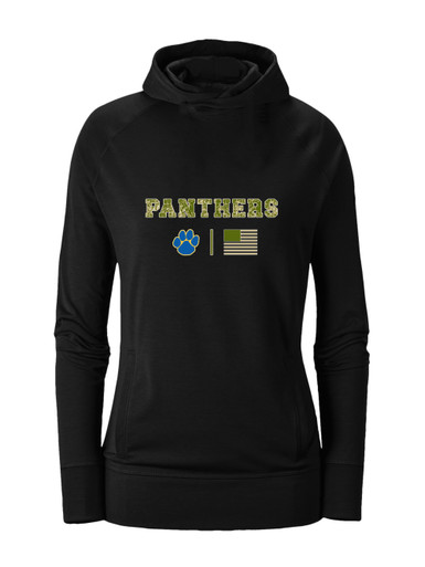 Dudley Panthers Paw Camo Flag Women's Hoodie