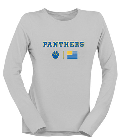 Dudley Panthers Paw Team Colors Flag Women's LS T-Shirt