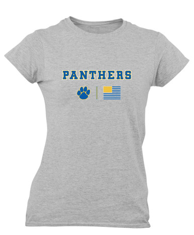 Dudley Panthers Paw Team Colors Flag Women's SS T-Shirt