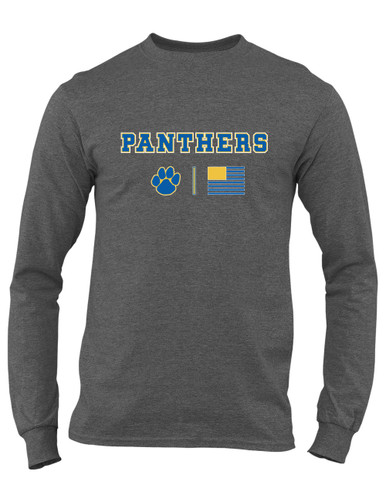 Dudley Panthers Paw Team Colors Flag Men's LS T-Shirt