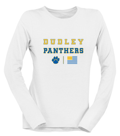 Dudley Panthers Paw Spirit Flag Women's LS T-Shirt