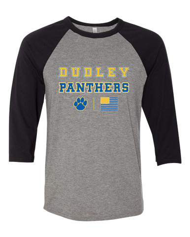 Dudley Panthers Paw Spirit Flag Men's Baseball T-Shirt