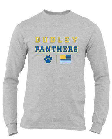 Dudley Panthers Paw Spirit Flag Men's Premium LS T-Shirt