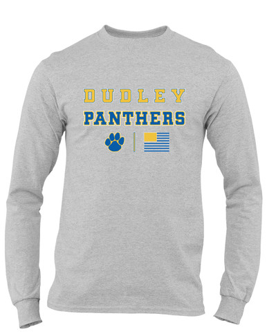 Dudley Panthers Paw Spirit Flag Men's LS T-Shirt