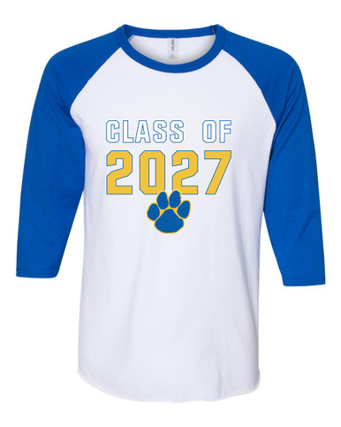 Dudley Panthers Paw Class of 2027 Men's Baseball T-Shirt