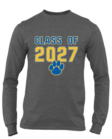 Dudley Panthers Paw Class of 2027 Men's LS T-Shirt