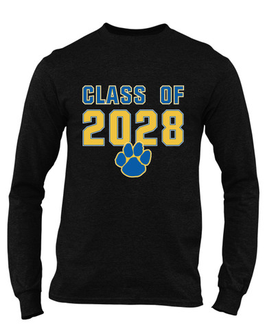 Dudley Panthers Paw Class of 2028 Men's Premium LS T-Shirt