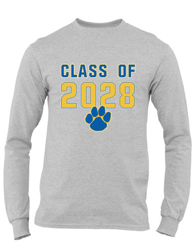 Dudley Panthers Paw Class of 2028 Men's LS T-Shirt