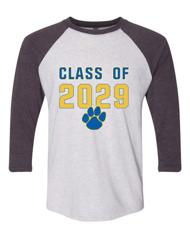 Dudley Panthers Paw Class of 2029 Men's Baseball T-Shirt