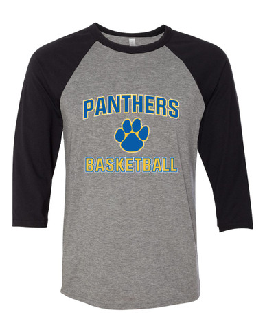Dudley Panthers Paw Basketball #1 Men's Baseball T-Shirt
