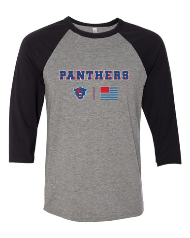 Midway Panthers Head Team Colors Flag Women's Baseball T-Shirt