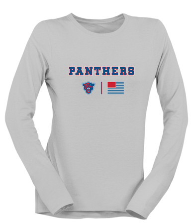 Midway Panthers Head Team Colors Flag Women's LS T-Shirt