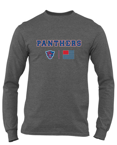 Midway Panthers Head Team Colors Flag Men's LS T-Shirt