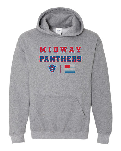 Midway Panthers Head Spirit Flag Men's Hoodie