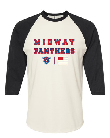 Midway Panthers Head Spirit Flag Women's Baseball T-Shirt