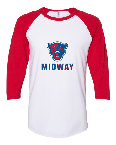 Midway Panthers Head Mascot #2 Men's Baseball T-Shirt