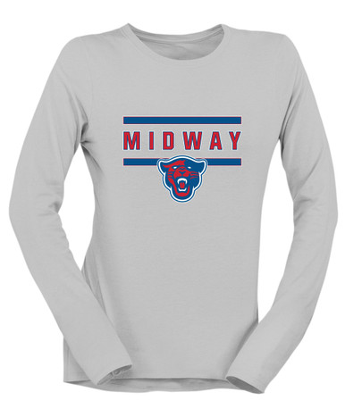 Midway Panthers Head Mascot #4 Women's LS T-Shirt