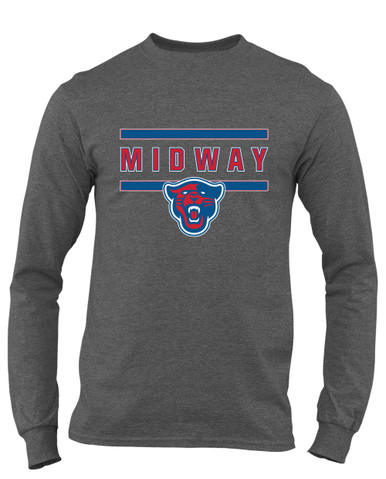 Midway Panthers Head Mascot #4 Men's LS T-Shirt