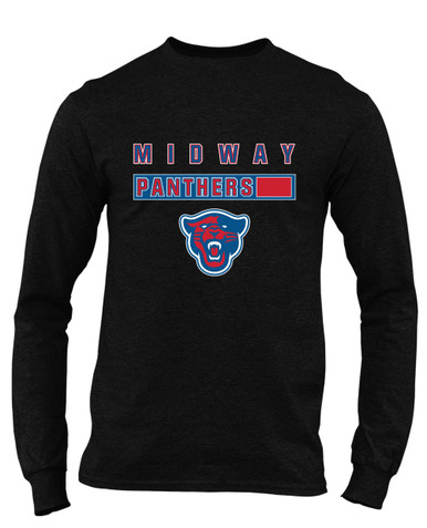 Midway Panthers Head Mascot #7 Men's LS T-Shirt
