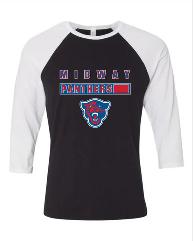 Midway Panthers Head Mascot #7 Men's Baseball T-Shirt