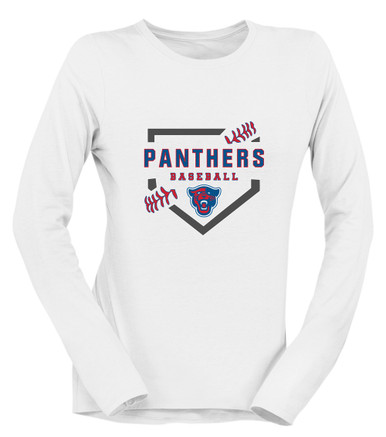 Midway Panthers Head Baseball #2 Women's LS T-Shirt