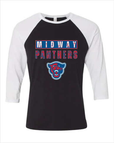 Midway Panthers Head Mascot #9 Men's Baseball T-Shirt