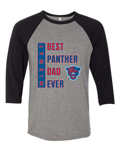 Midway Panthers Head Best Panther Dad Men's Baseball T-Shirt