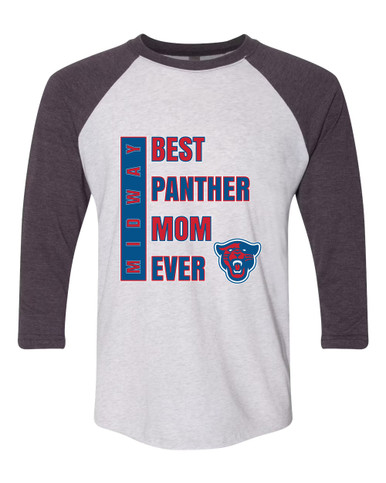 Midway Panthers Head Best Panther Mom Women's Baseball T-Shirt