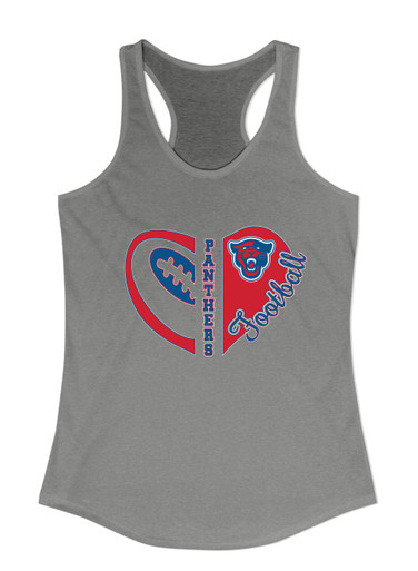 Midway Panthers Head Heart Football Women's Tank Top