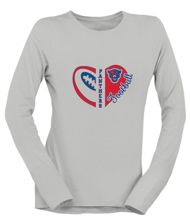 Midway Panthers Head Heart Football Women's Premium LS T-Shirt