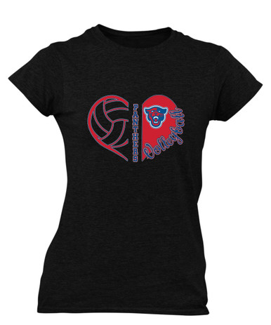 Midway Panthers Head Heart Volleyball Women's Premium SS T-Shirt