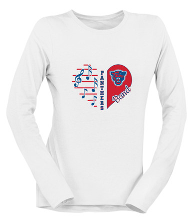 Midway Panthers Head Heart Band Women's LS T-Shirt