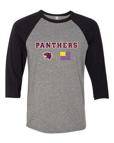 Camden Panthers Team Colors Flag Women's Baseball T-Shirt
