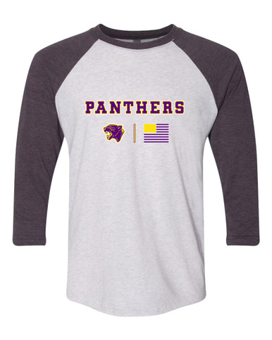 Camden Panthers Team Colors Flag Men's Baseball T-Shirt