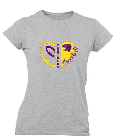 Camden Panthers Heart Football Women's Premium SS T-Shirt