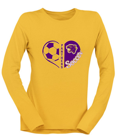 Camden Panthers Heart Soccer Women's LS T-Shirt