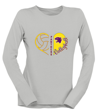 Camden Panthers Heart Volleyball Women's Premium LS T-Shirt
