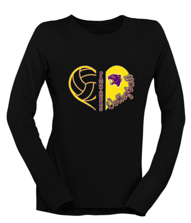 Camden Panthers Heart Volleyball Women's LS T-Shirt