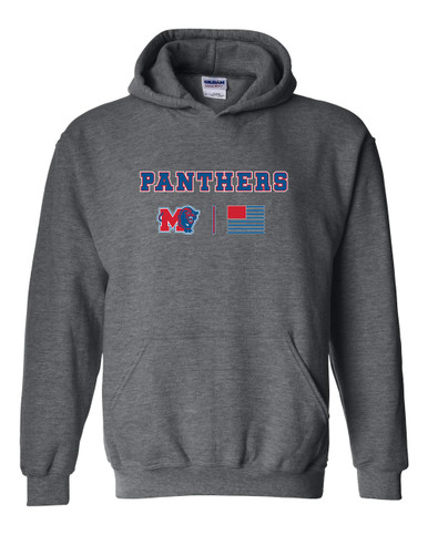 Midway Panthers M Body Script Team Colors Flag Men's Hoodie