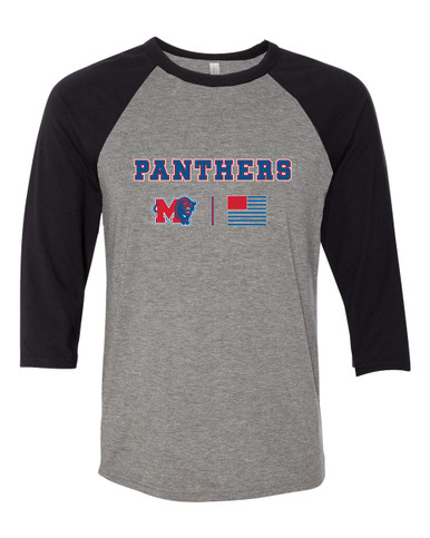 Midway Panthers M Body Script Team Colors Flag Women's Baseball T-Shirt