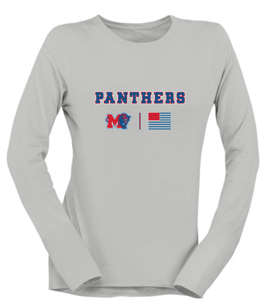 Midway Panthers M Body Script Team Colors Flag Women's Premium LS T-Shirt
