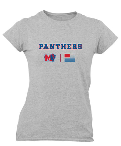 Midway Panthers M Body Script Team Colors Flag Women's Premium SS T-Shirt