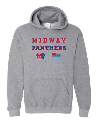 Midway Panthers M Body Script Spirit Flag Men's Hoodie