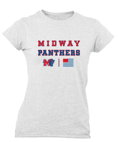 Midway Panthers M Body Script Spirit Flag Women's SS T-Shirt