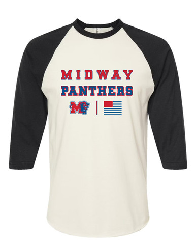 Midway Panthers M Body Script Spirit Flag Women's Baseball T-Shirt