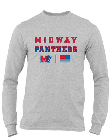 Midway Panthers M Body Script Spirit Flag Men's LS T-Shirt